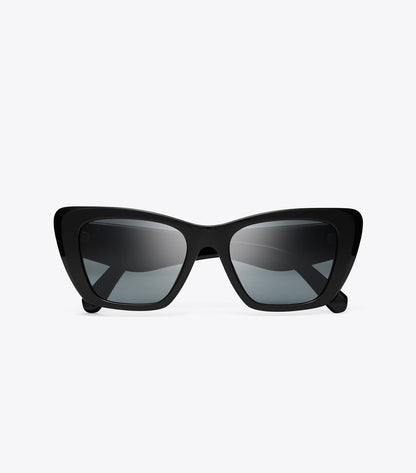 Tory Burch Kira Cat-Eye Sunglasses - Black/Dark Grey