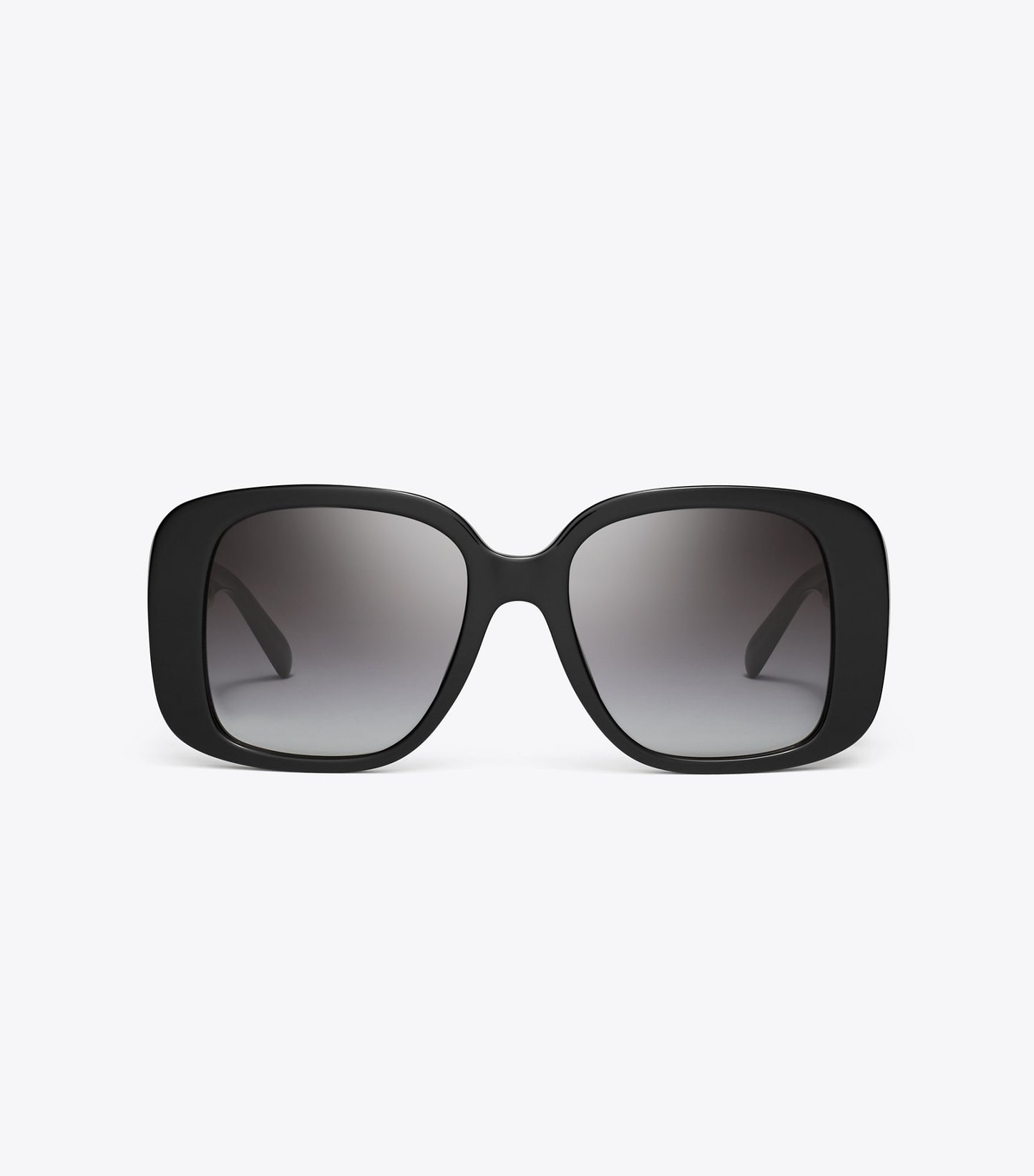 Tory Burch Pierced Oversized Square Sunglasses - Black/Light Grey Gradient