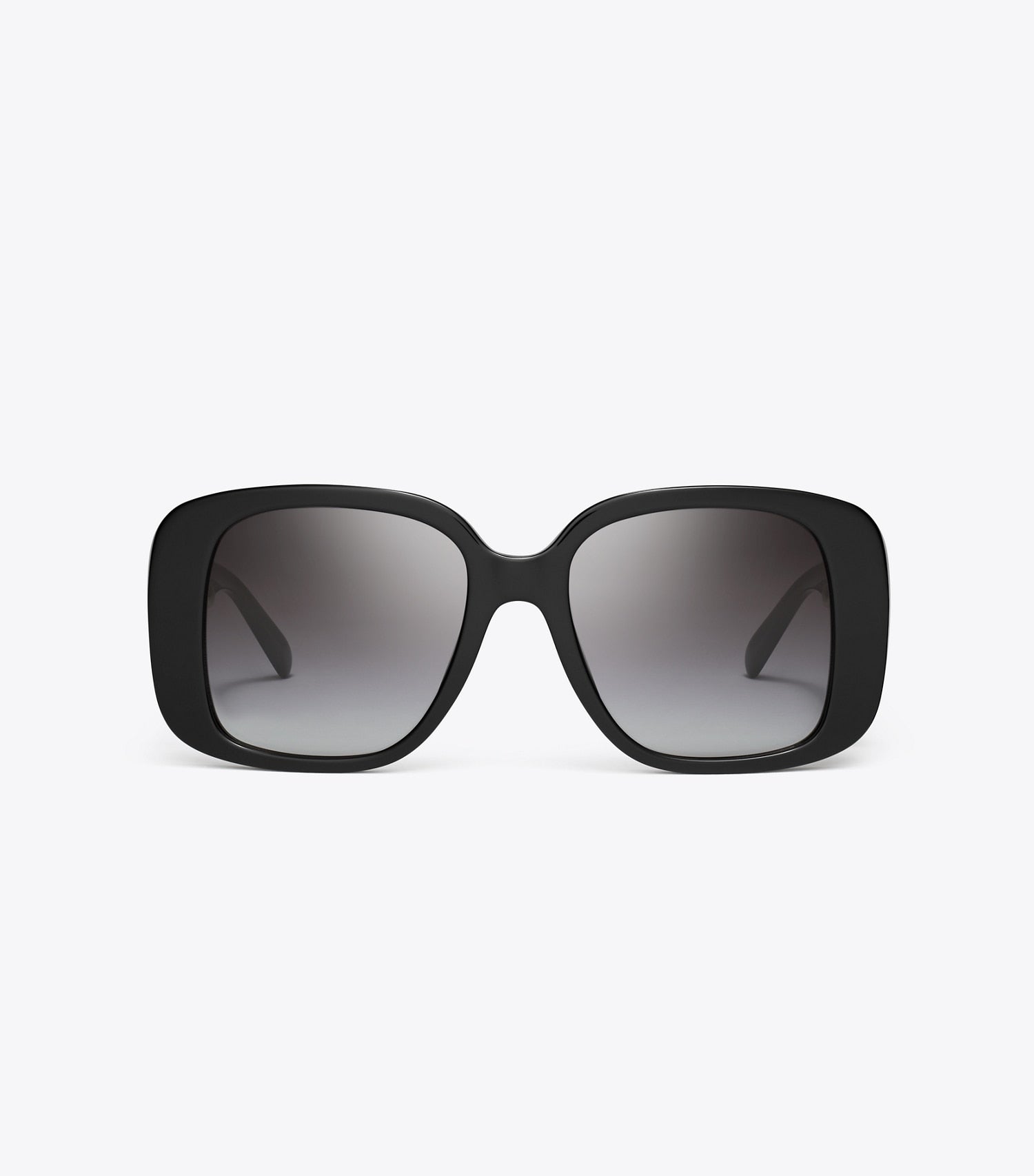 Tory Burch Pierced Oversized Square Sunglasses - Black/Light Grey Gradient