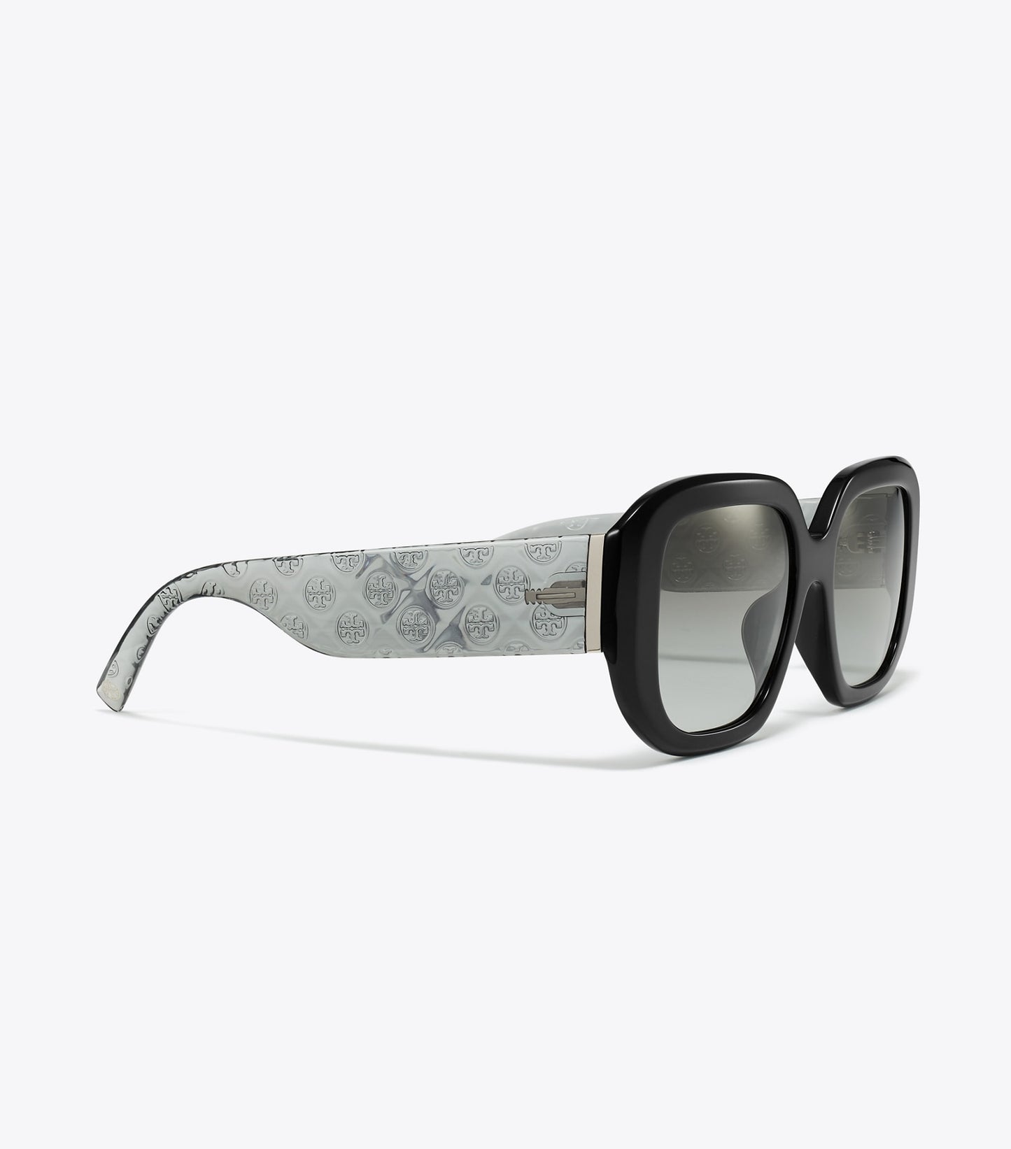 Tory Burch T Monogram Geometric Sunglasses - Black/Grey Gradient