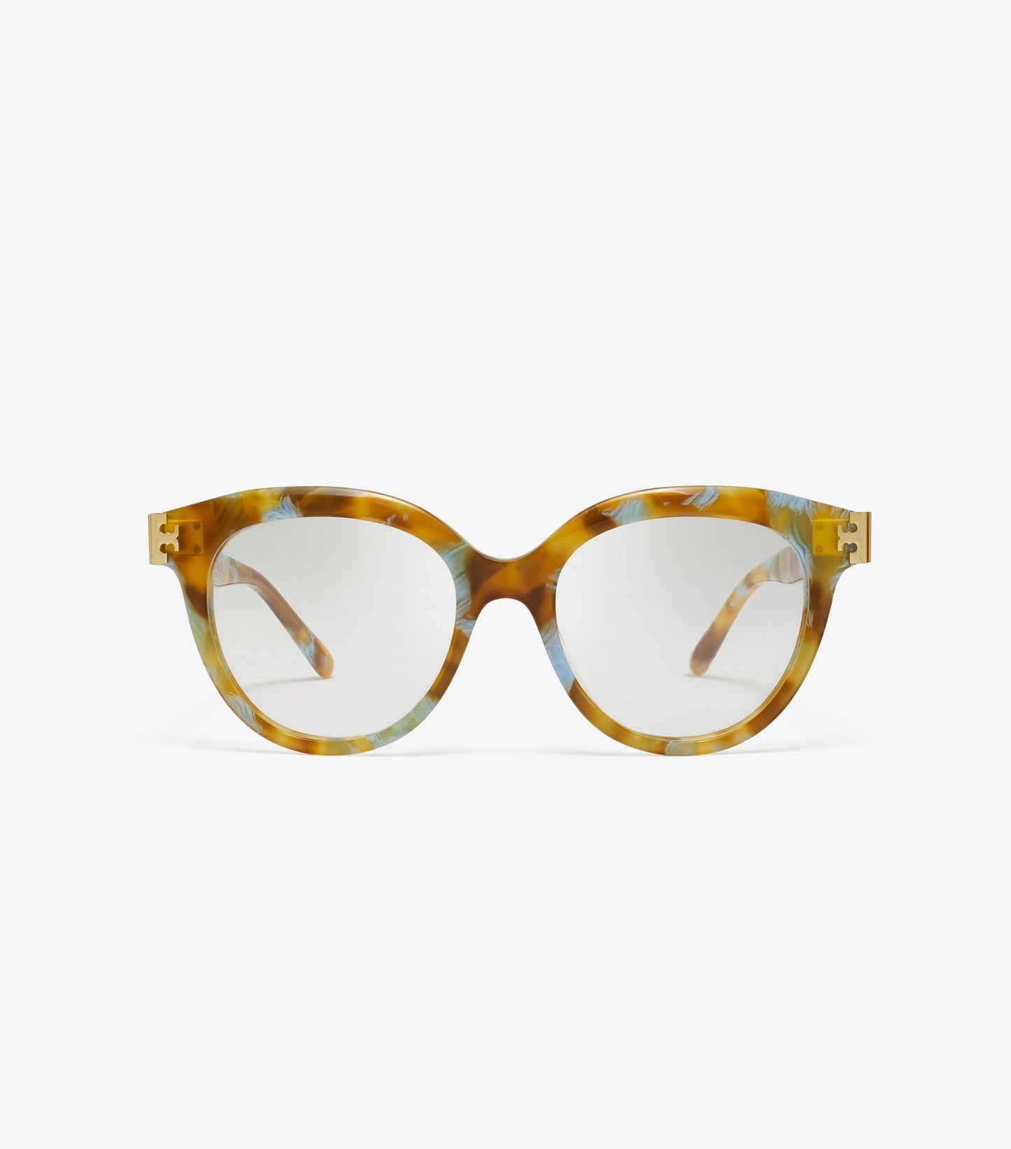 Tory Burch Eleanor Round Eyeglasses - Blue Honey Tortoise