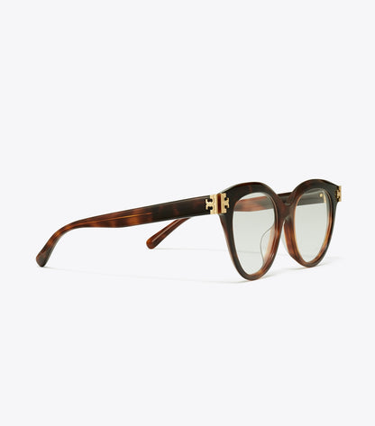 Tory Burch Eleanor Round Eyeglasses - Gradient Tortoise