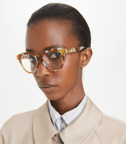 Tory Burch Eleanor Round Eyeglasses - Gradient Tortoise