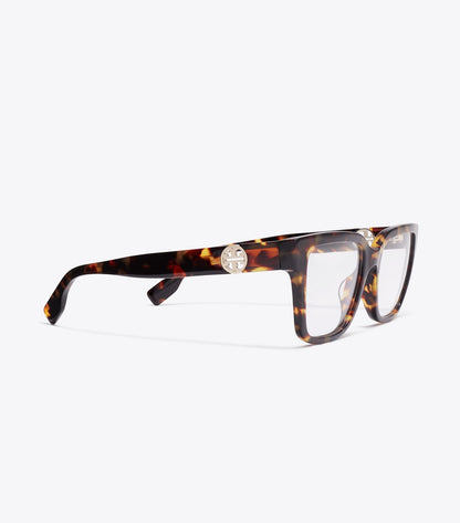 Tory Burch Miller Square Eyeglasses - Dark Tortoise