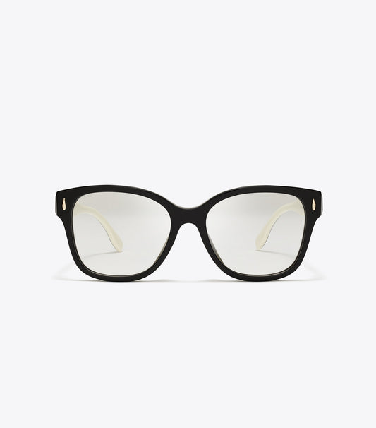Tory Burch Miller Square Eyeglasses - Black/Ivory