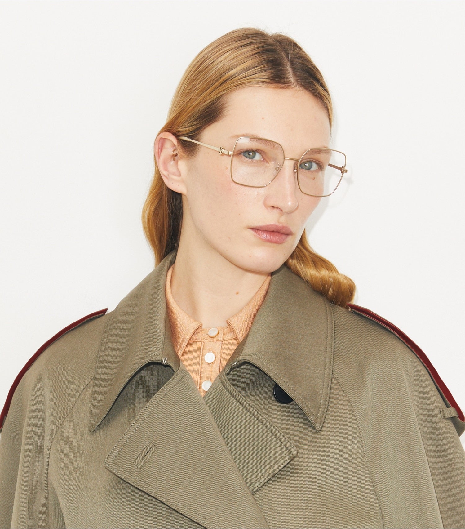 Tory Burch Miller Metal Square Eyeglasses - Brushed Light Gold