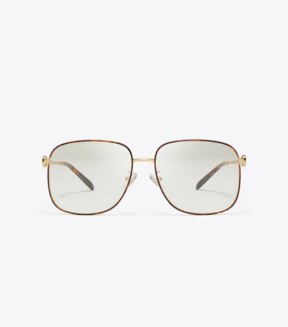 Tory Burch Miller Metal Square Eyeglasses - Gold