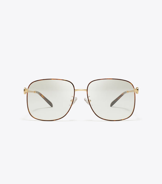 Tory Burch Miller Metal Square Eyeglasses - Gold