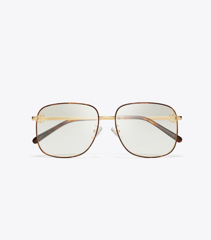 Tory Burch Miller Metal Square Eyeglasses - Gold