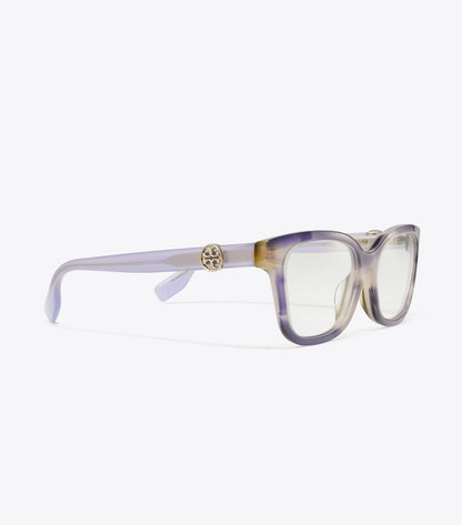 Tory Burch Miller Square Eyeglasses - Purple Striated/Purple