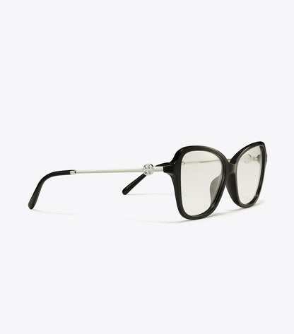 Tory Burch Miller Oversized Butterfly Eyeglasses - Black/Silver