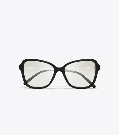 Tory Burch Miller Oversized Butterfly Eyeglasses - Black/Silver