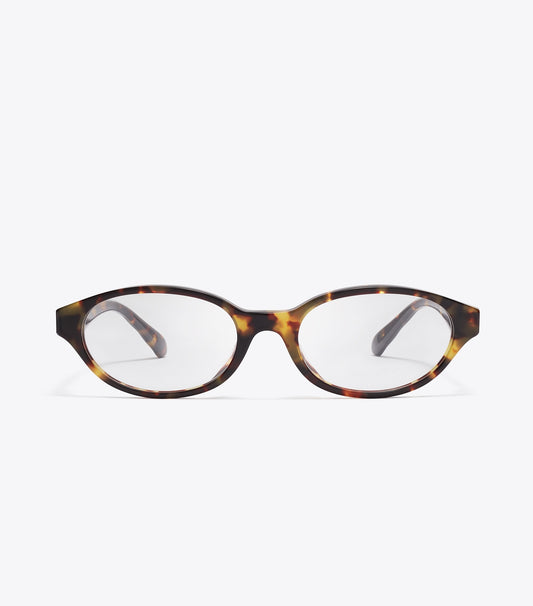 Tory Burch Kira Oval Eyeglasses - Dark Tortoise