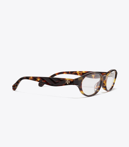 Tory Burch Kira Oval Eyeglasses - Dark Tortoise