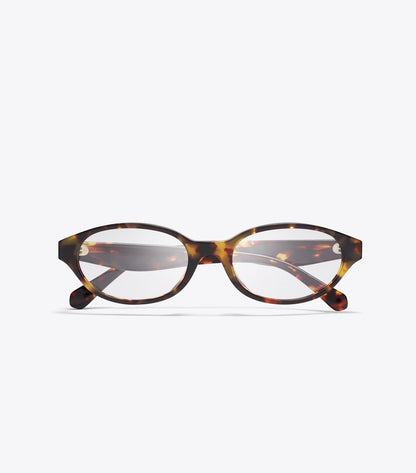 Tory Burch Kira Oval Eyeglasses - Dark Tortoise