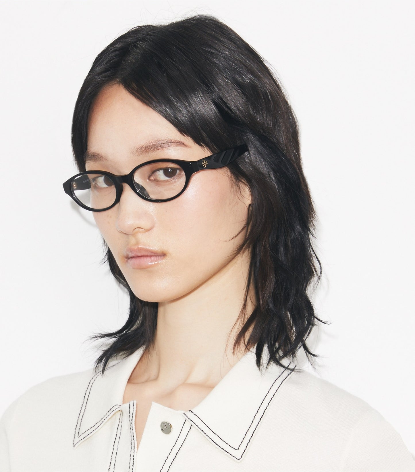 Tory Burch Kira Oval Eyeglasses - Dark Tortoise