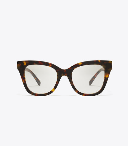 Tory Burch Pierced Oversized Cat-Eye Eyeglasses - Dark Tortoise