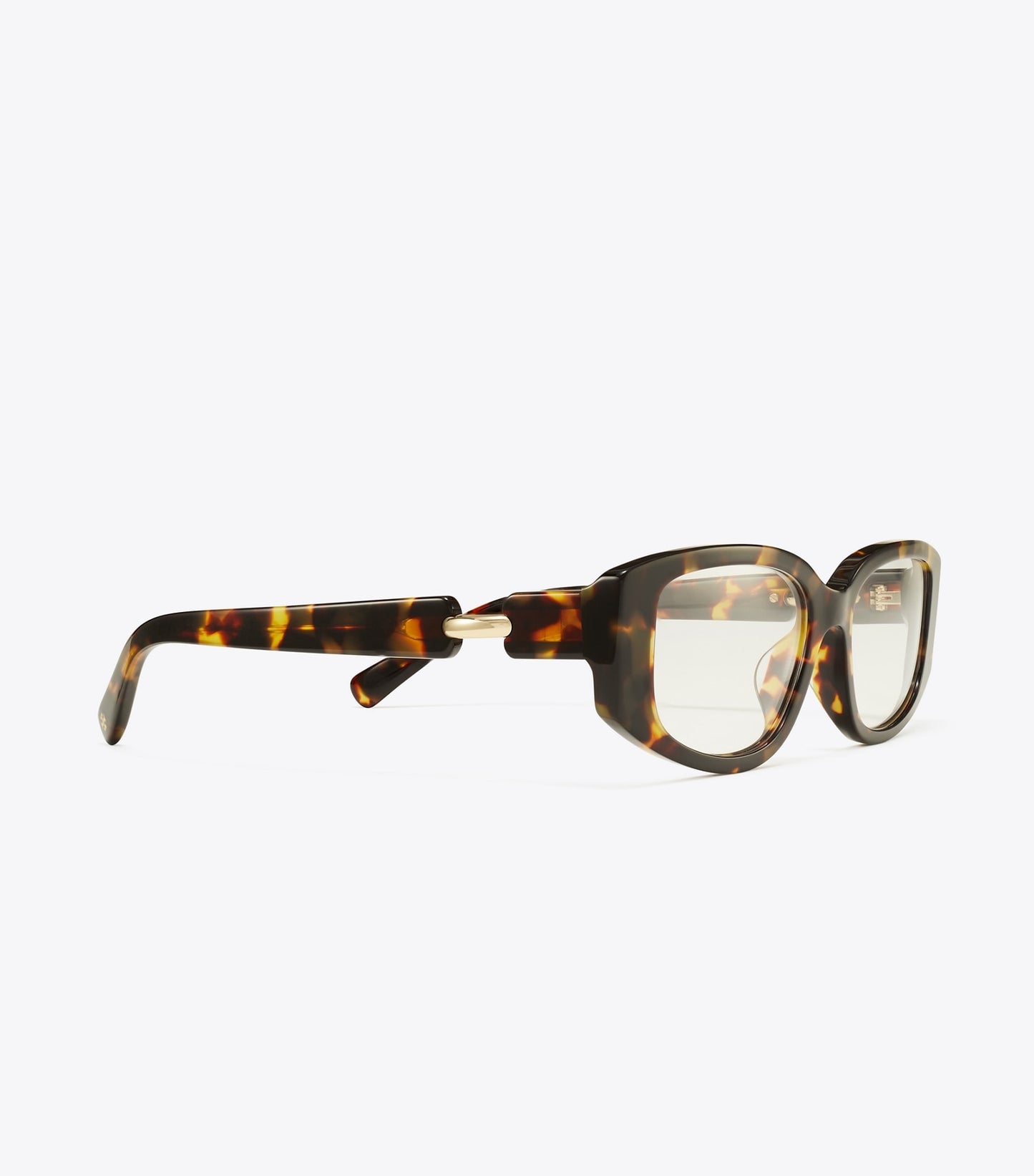 Tory Burch Pierced Rectangle Eyeglasses - Dark Tortoise