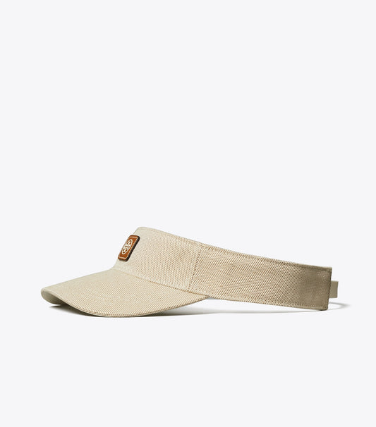 Tory Burch Canvas Logo Visor - Natural Brown