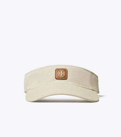 Tory Burch Canvas Logo Visor - Natural Brown