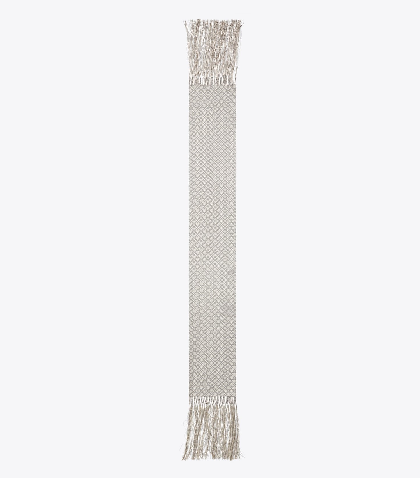 Tory Burch T Monogram Fringed Oblong Scarf - Mini T Monogram Grey