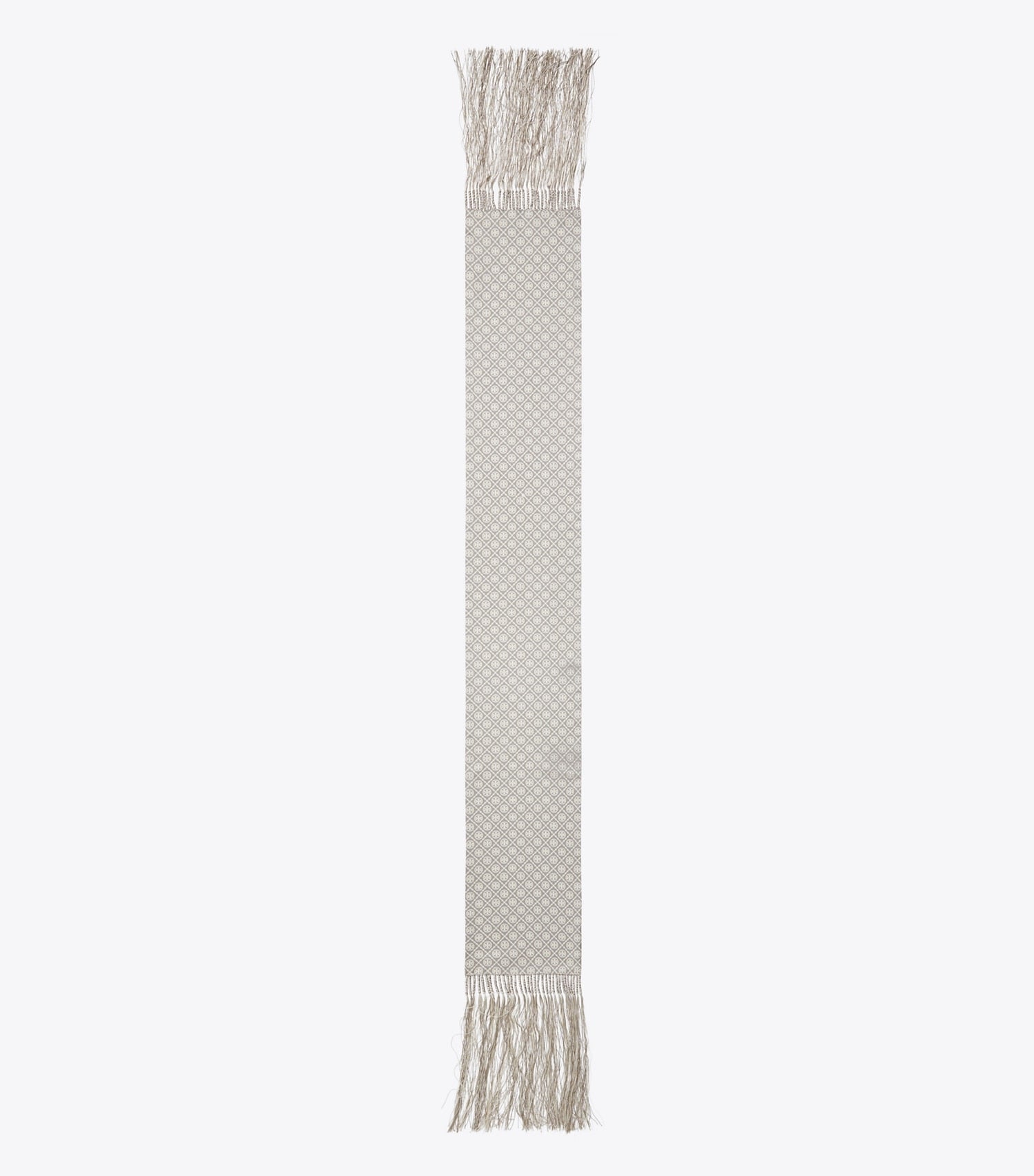 Tory Burch T Monogram Fringed Oblong Scarf - Mini T Monogram Grey