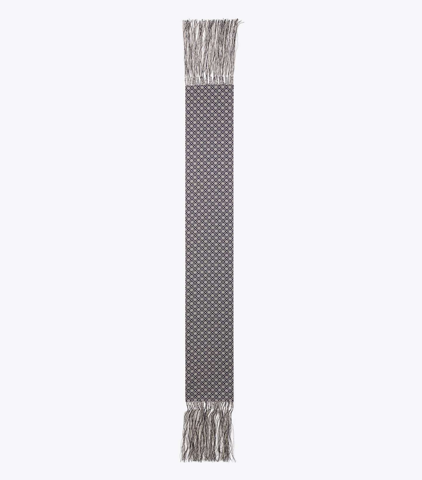 Tory Burch T Monogram Fringed Oblong Scarf - Mini T Monogram Navy