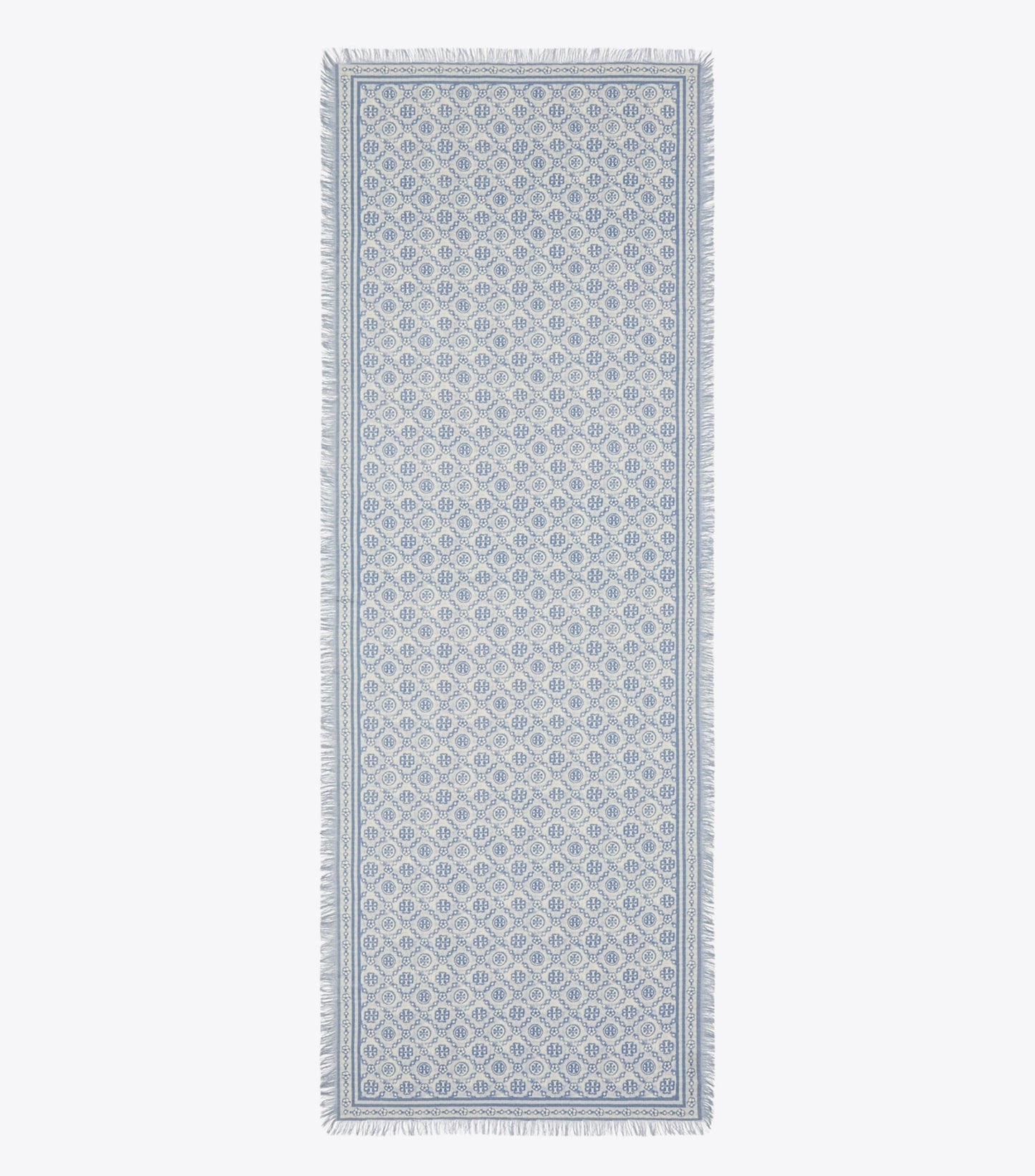 Tory Burch T Monogram Floral Oblong Scarf - Blue T Monogram