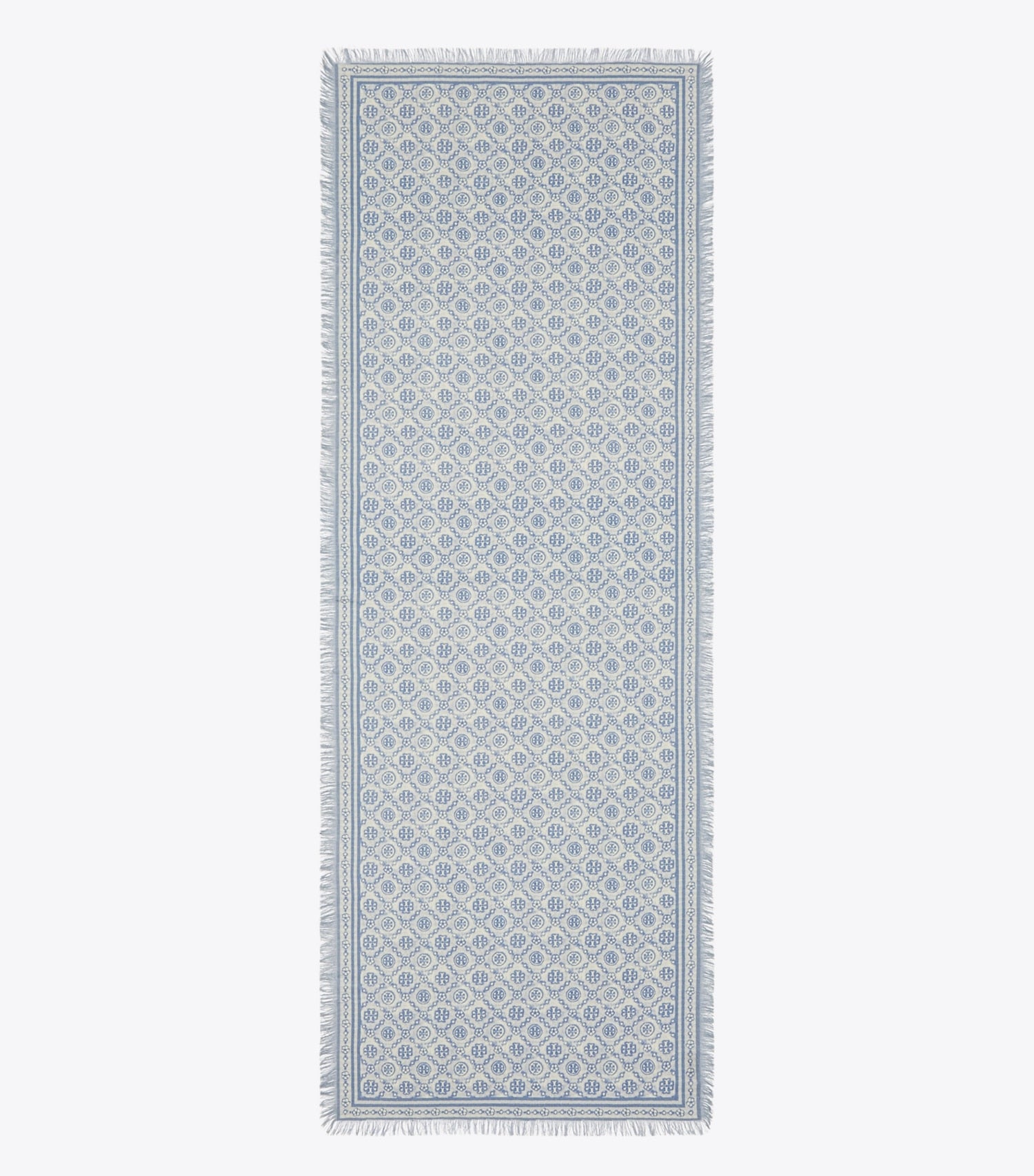Tory Burch T Monogram Floral Oblong Scarf - Blue T Monogram