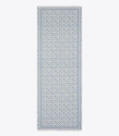 Tory Burch T Monogram Floral Oblong Scarf - Blue T Monogram