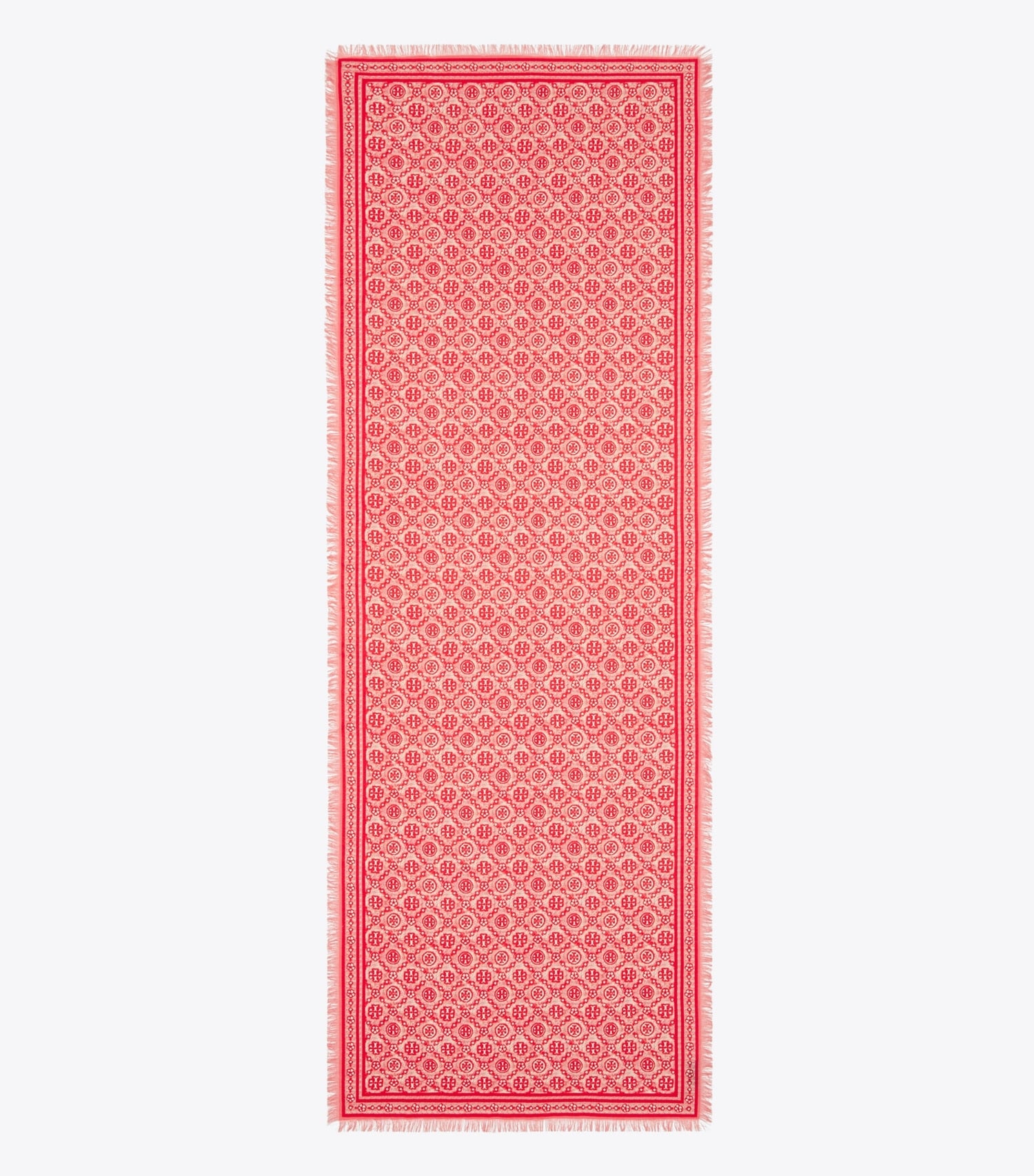 Tory Burch T Monogram Floral Oblong Scarf - Red T Monogram