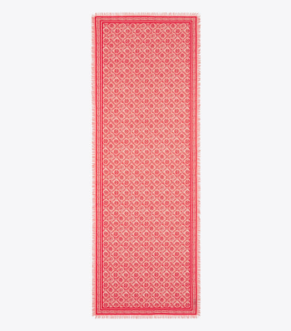 Tory Burch T Monogram Floral Oblong Scarf - Red T Monogram