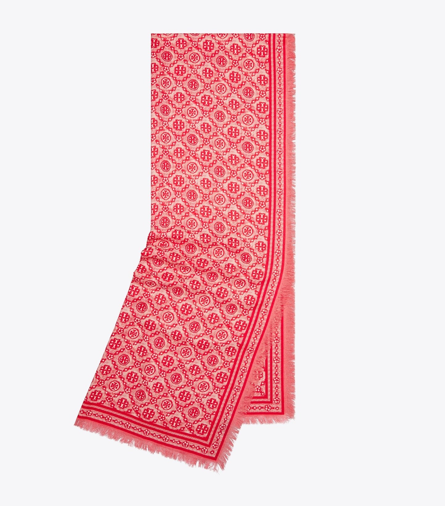 Tory Burch T Monogram Floral Oblong Scarf - Red T Monogram