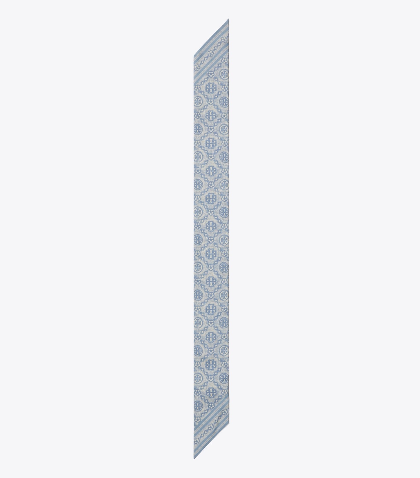 Tory Burch T Monogram Silk Ribbon Tie - Blue