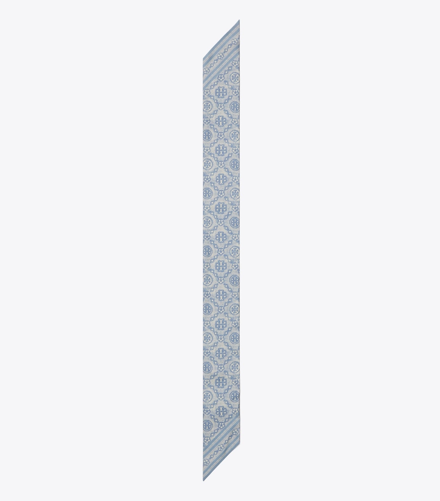 Tory Burch T Monogram Silk Ribbon Tie - Blue