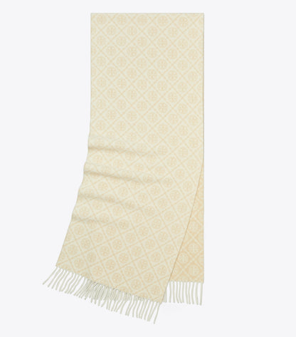 Tory Burch T Monogram Oblong Scarf - Ivory