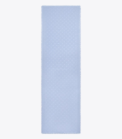 Tory Burch T Monogram Jacquard Oblong Scarf - Blue Dawn