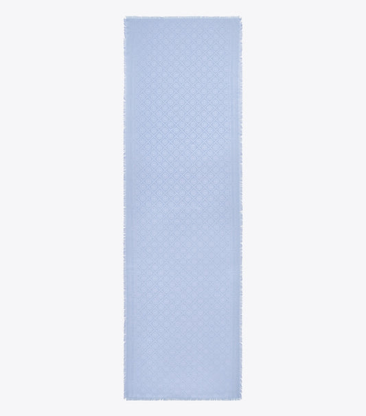 Tory Burch T Monogram Jacquard Oblong Scarf - Blue Dawn