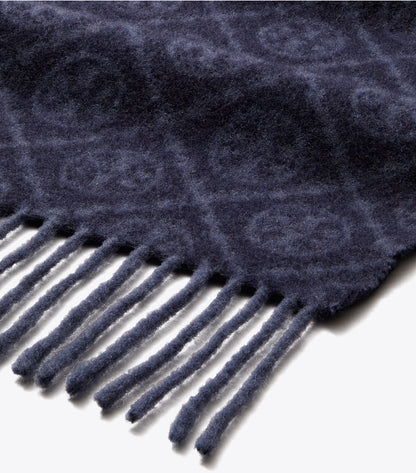 Tory Burch T Monogram Oblong Scarf - Tory Navy
