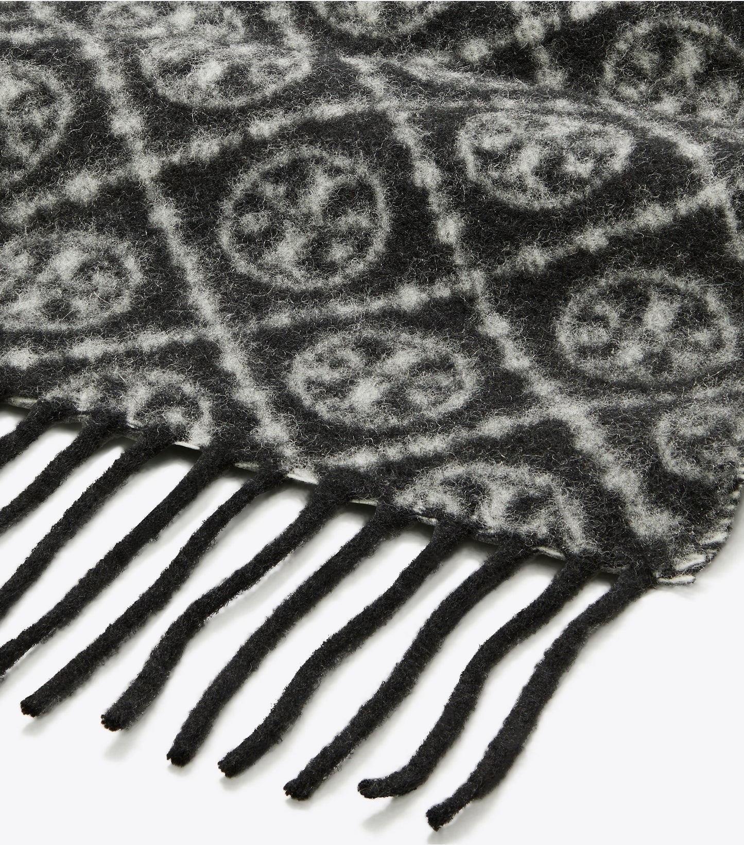 Tory Burch T Monogram Oblong Scarf - Black