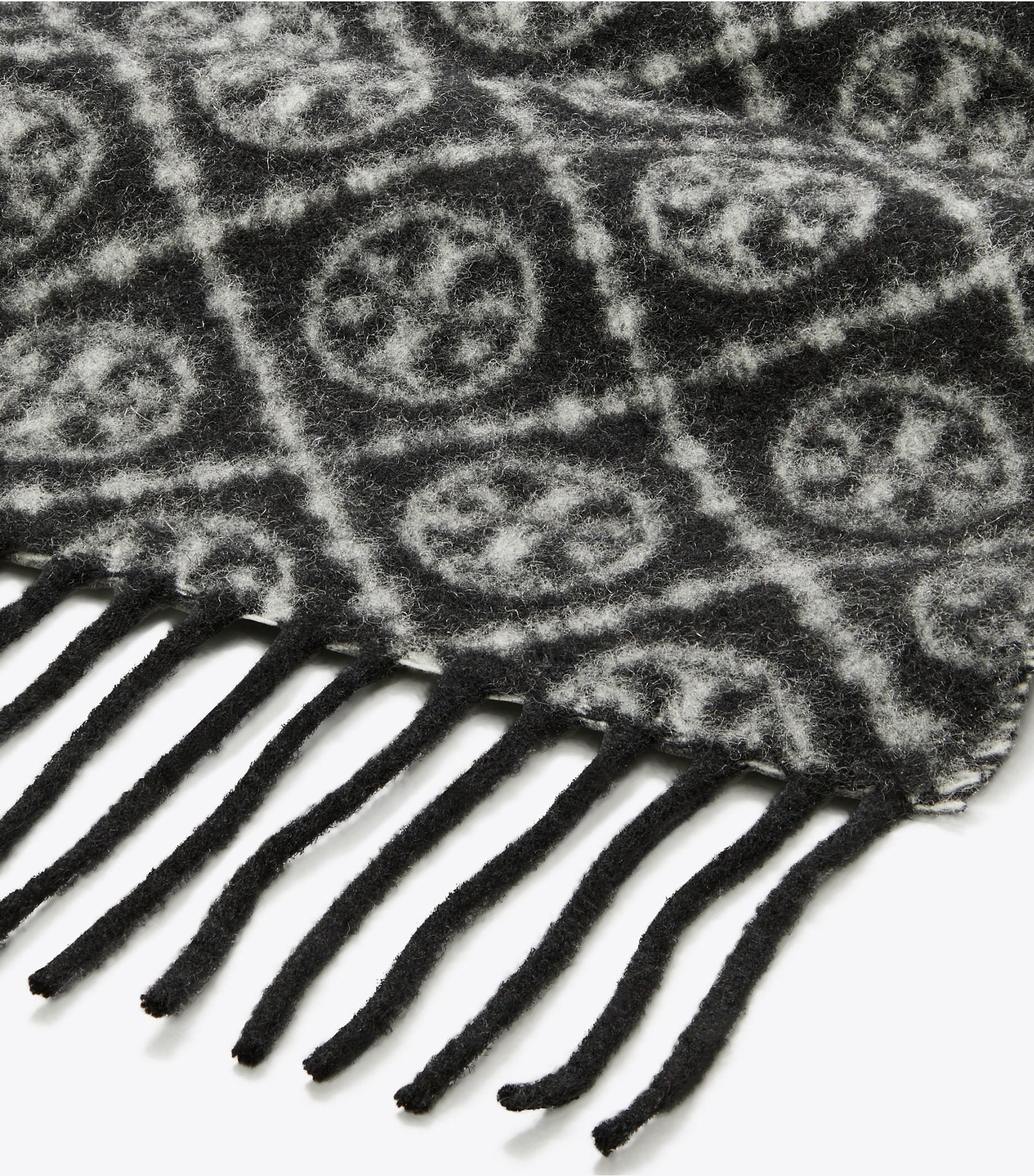 Tory Burch T Monogram Oblong Scarf - Black