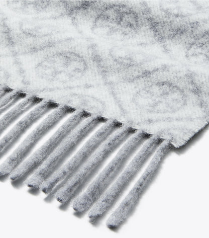 Tory Burch T Monogram Oblong Scarf - Gray