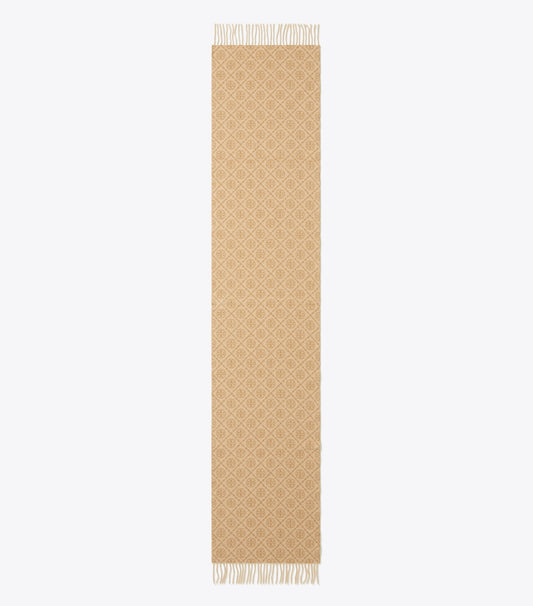Tory Burch T Monogram Oblong Scarf - Camel