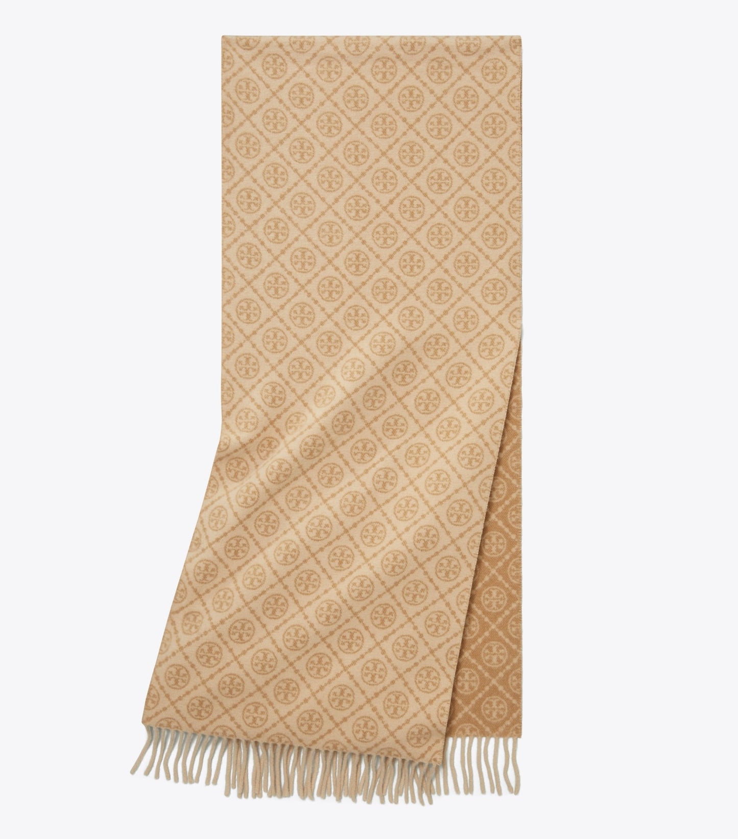 Tory Burch T Monogram Oblong Scarf - Camel