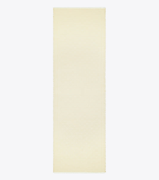 Tory Burch T Monogram Jacquard Oblong Scarf - Light Cream