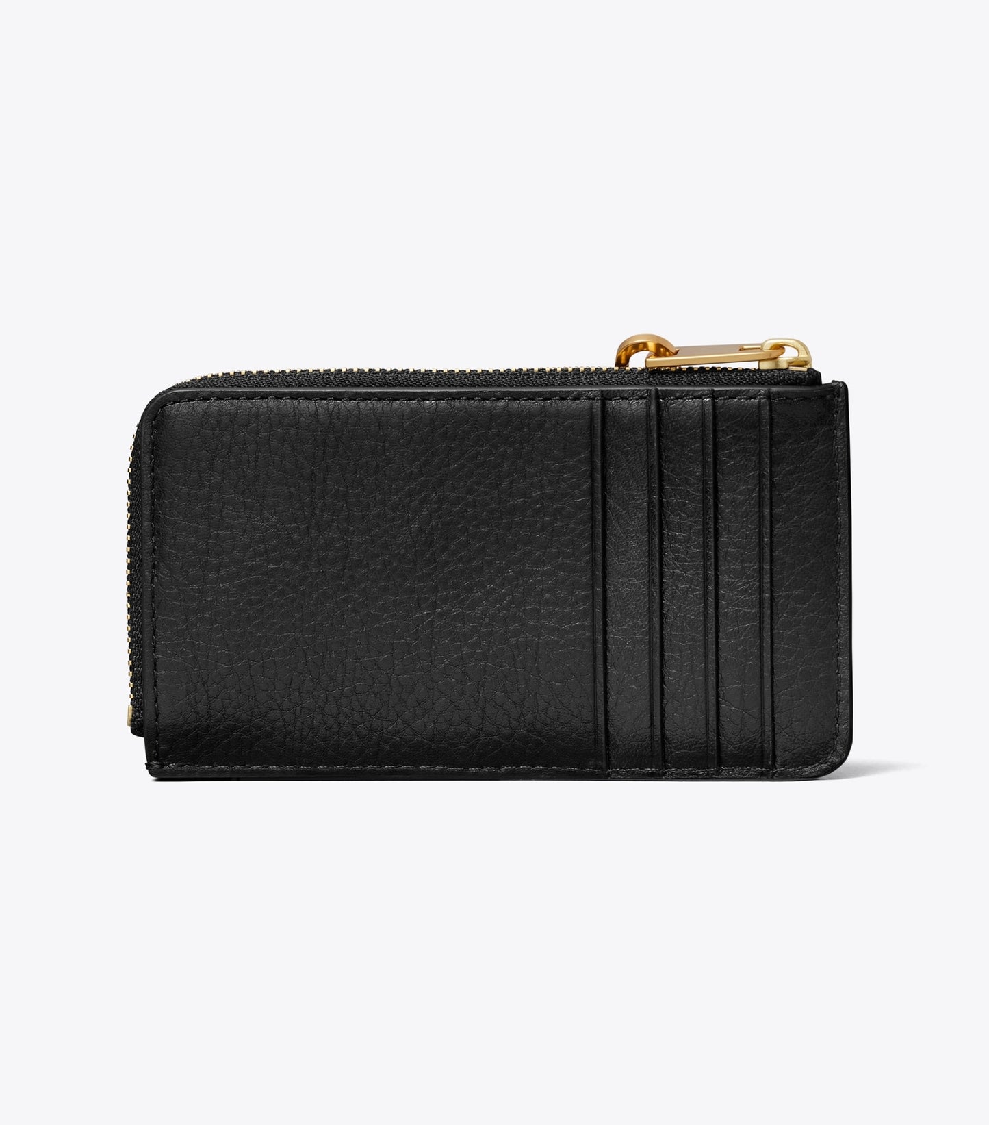 Tory Burch Charlie Quilted Zip Card Case - Black / Charms