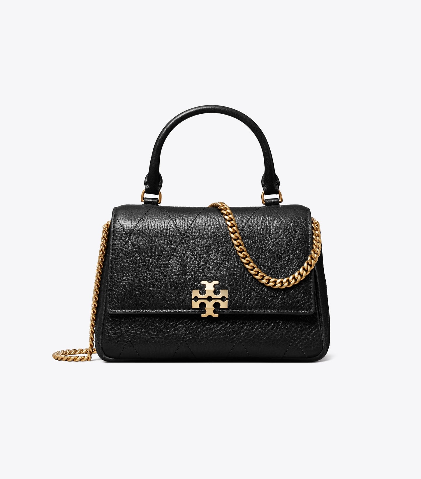 Tory Burch Mini Charlie Quilted Top-Handle Crossbody - Black