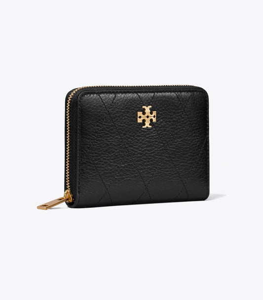 Tory Burch Small Charlie Quilted Zip-Around Wallet - Black
