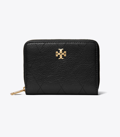 Tory Burch Small Charlie Quilted Zip-Around Wallet - Black