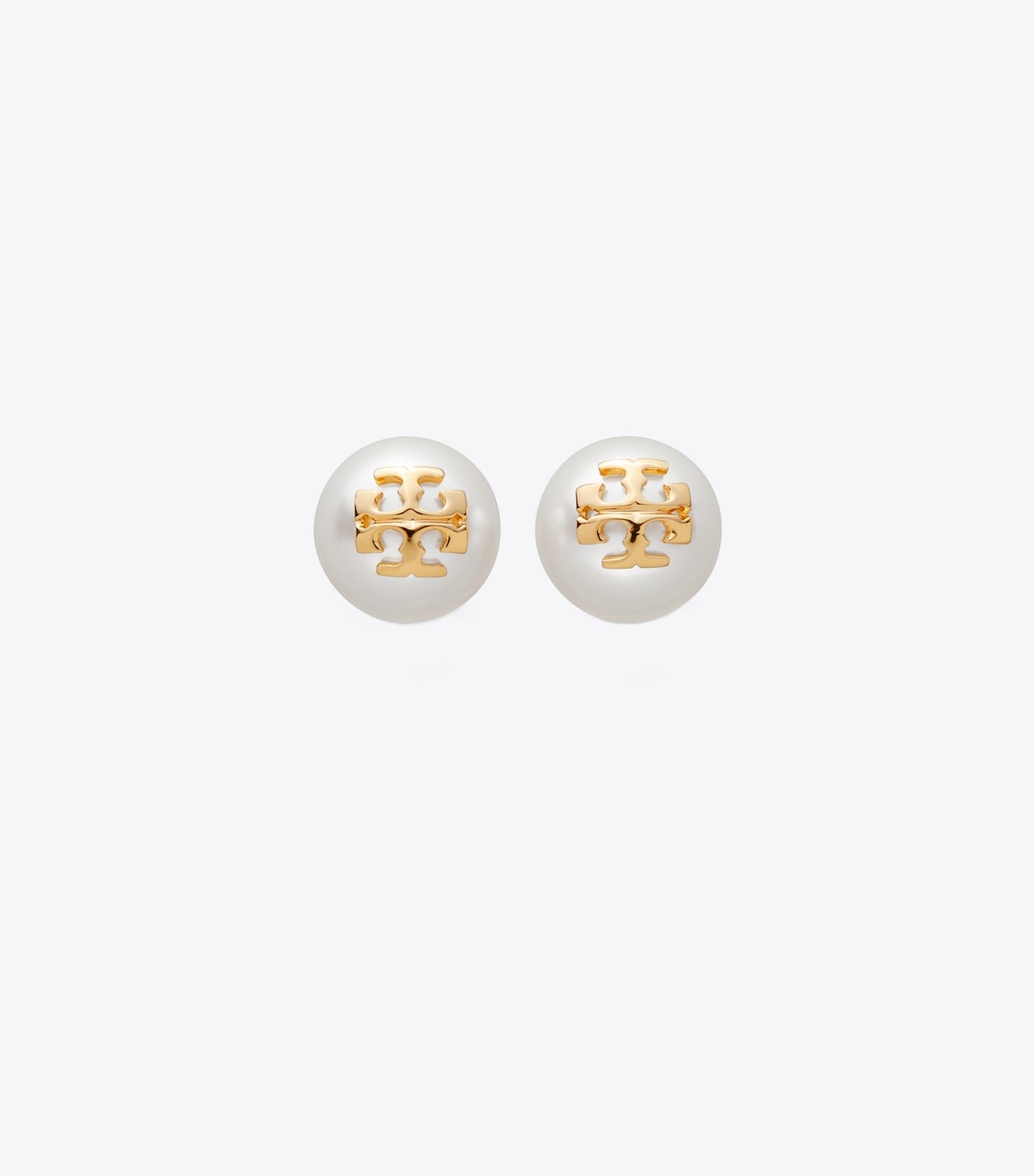 Tory Burch Moondance Pearl Stud Earrings - Ivory/Tory Gold